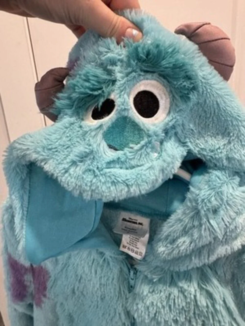 Disney Pixar Monsters, Inc. Sulley Hooded Zipper One-Piece Costume L Blue/Purple